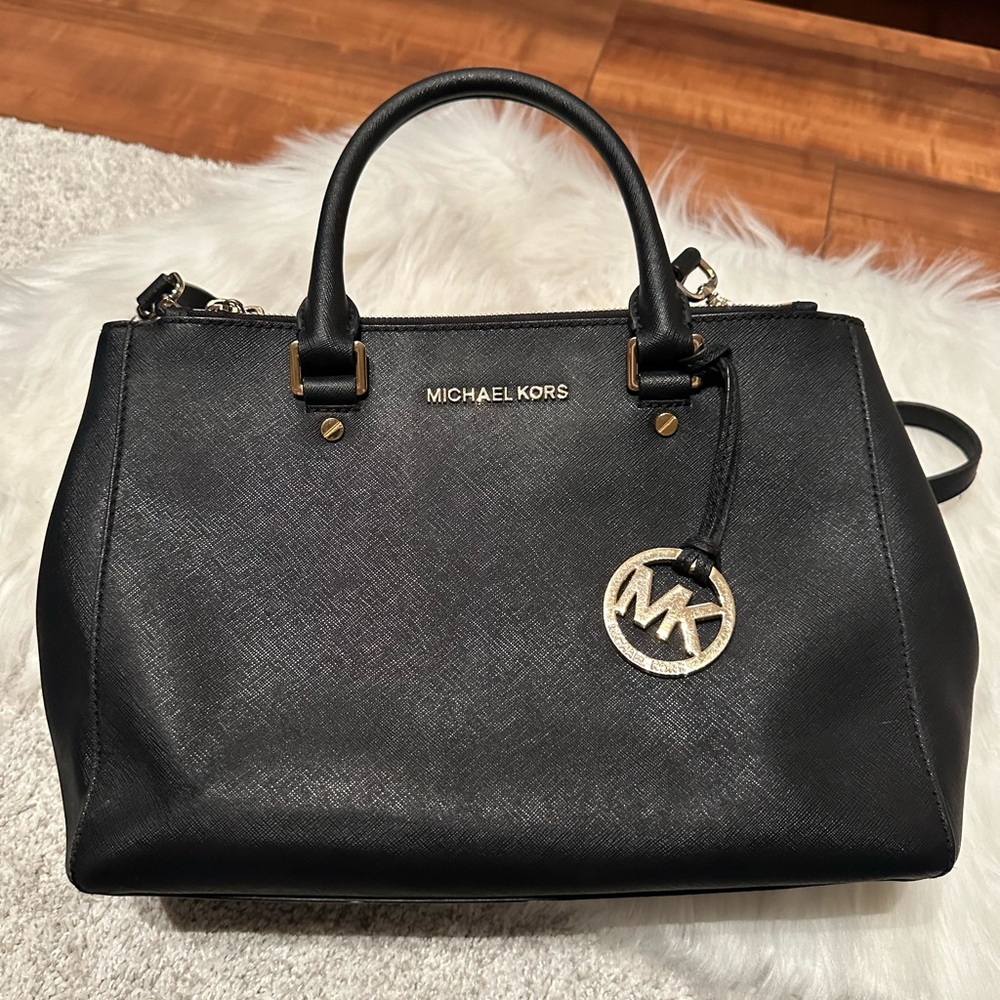 Michael Kors - Sutton Medium Saffiano Leather Satchel - Black